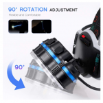 Lanterna de cap 8 LED-uri rezistenta la umezeala, incarcare USB