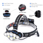 Lanterna de cap 8 LED-uri rezistenta la umezeala, incarcare USB