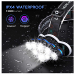 Lanterna de cap 8 LED-uri rezistenta la umezeala, incarcare USB