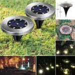 Lumini de disc Iluminat exterior pornit / oprit cu energie solară, set 2 lampi