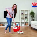 Mop rotativ 360 grade cuva inox 2 Galeata cu mop rotativ+2 rezerve