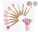 Set 12 ustensile de bucatarie, Antiaderente, Silicon,