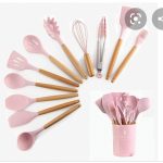 Set 12 ustensile de bucatarie, Antiaderente, Silicon, 1 Set 12 ustensile de bucatarie, Antiaderente, Silicon,