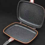 Tigaie DUBLA dreptunghiulara de 32 cm, tip GRILL, IMPERIAL STONE+ garnitura de rezerva