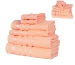 Set 4 prosoape 100% bumbac Pakistan tip hotel de culoare somon