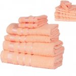 Set 4 prosoape 100% bumbac Pakistan tip hotel de culoare somon