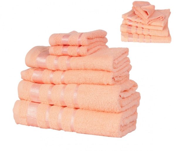 Set 4 prosoape 100% bumbac Pakistan tip hotel de culoare somon