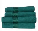 Set 4 prosoape 100% bumbac Pakistan tip hotel de culoare turquoise