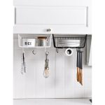 Cos metalic montare sub raft sau masa birou - cu agatator de pahare, hartie si cani, 29x24.5x18.5 2 Cos metalic motare sub raft sau masa birou, cu agatator de pahare, cartie si can, 29x24.5x18.5