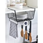 Cos metalic montare sub raft sau masa birou - cu agatator de pahare, hartie si cani, 29x24.5x18.5 3 Cos metalic motare sub raft sau masa birou, cu agatator de pahare, cartie si can, 29x24.5x18.5