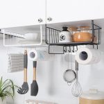 Cos metalic montare sub raft sau masa birou - cu agatator de pahare, hartie si cani, 29x24.5x18.5 5 Cos metalic motare sub raft sau masa birou, cu agatator de pahare, cartie si can, 29x24.5x18.5