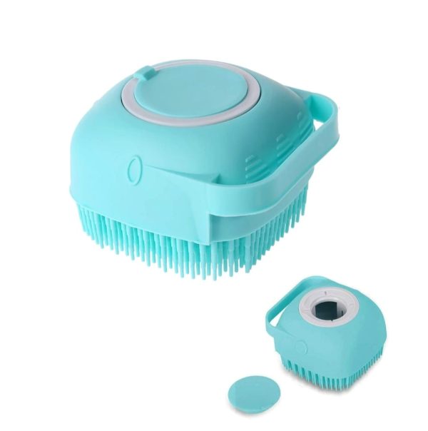 Burete de baie din silicon Mini Soft Brush, cu rezervor pentru gel de dus / sampon