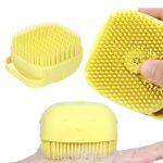 Burete de baie din silicon Mini Soft Brush, cu rezervor pentru gel de dus / sampon