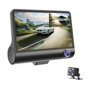 Camera Video Auto Tripla DVR - L3001, Full-HD, 3 Camere - Fata/Spate/Interior, Ecran 4'', G Senzor, 170 grade