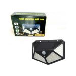 Lampa solara de perete cu 4 fete, senzor de miscare, 100 LED-uri, BK-100