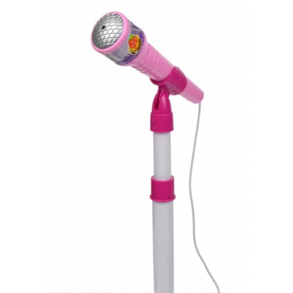 Microfon de jucarie pentru copii conectare la telefon cu sunete si lumini, roz