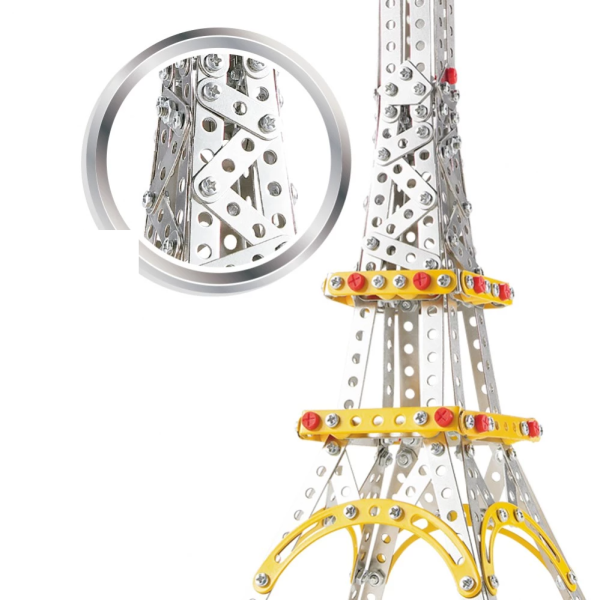 Set de constructie cu 447 piese metalice, Turnul Eiffel