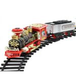 Tren de jucarie western clasic cu statie, sunet si lumini