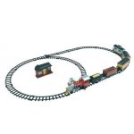 Tren de jucarie western clasic cu statie, sunet si lumini