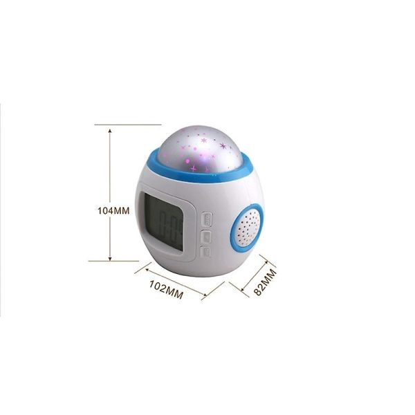 Ceas cu alarmă digitală LED cu proiector de stele, cronometru calendar muzical