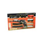 Circuit de tren cu locomotiva clasica si vagon cu gara imita sunete si lumini pentru copii 1 Circuit de tren cu locomotiva clasica si vagon cu gara imita sunete si lumini pentru copii