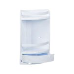 Raft pentru baie, Ramdeco, cu 2 rafturi si sertar, 29 x 18 x 41 cm, plastic, Alb