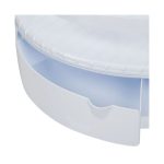 Raft pentru baie, Ramdeco, cu 2 rafturi si sertar, 29 x 18 x 41 cm, plastic, Alb