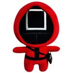 Set 2 Figurine de Plus Squid Game 13 cm si 23cm, personaj Jocul Calamarului, rosu & negru 3 Set 2 Figurine de Plus Squid Game 13 cm si 23cm, personaj Jocul Calamarului, rosu & negru