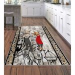 Covor Bucatarie Antiderapant Model Sot si Sotie, Maro/Gri/Rosu,120x180 1 Covor Bucatarie, Model Sot/Sotie, Maro/Gri/Rosu, 80 x 150cm, Antiderapant