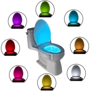 Lampa de veghe pentru toaleta cu LED, senzor de miscare si lumina, 8 culori diferite