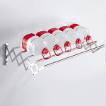 Uscator retractabil din aluminiu cu prindere in perete, 60x70 cm