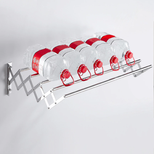 Uscator retractabil din aluminiu cu prindere in perete, 60x70 cm