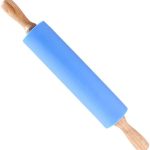 Sucitor rotativ din silicon cu manere de lemn, 38cm 2 Sucitor rotativ din silicon cu manere de lemn, 38cm