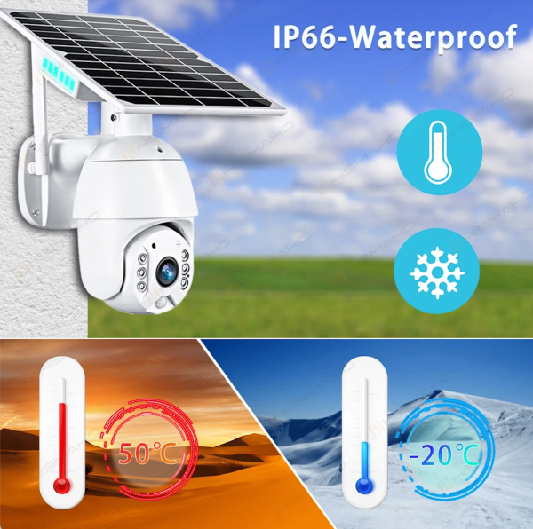Camera de supraveghere wireless cu panou solar, 1080p, WiFi,
