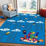 Covor Educativ, Copii, Albastru/Alb, 1-10, Antiderapant 80x150 cm 1 Covor Educativ, Copii, Albastru/Alb, 1-10, Antiderapant 80x150 cm