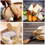 Set 6 cutite cu maner de lemn pentru branzeturi