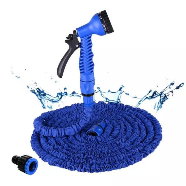 Furtun 30 Metri Expandabil + Set 6 Lampi solare de gradina