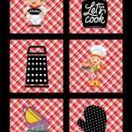 Covor Bucatarie Antiderapant, Model Ustensile, Rosu/Negru 80x150 cm