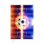 Covor Copii Fotbal, Rosu/Galben/Albastru, Antiderapant 80x150 cm 2 Covor Copii Fotbal, Rosu/Galben/Albastru, Antiderapant 80x150 cm