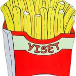 Prosop rotund de plajă Cartofii Prajiti 2 Prosop rotund de plajă Cartofii Prajiti