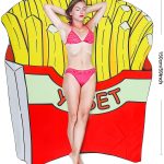 Prosop rotund de plajă Cartofii Prajiti 1 Prosop rotund de plajă Cartofii Prajiti