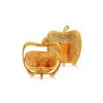 Cos de fructe pliabil in forma de mar din bambus