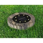 Set 4 lampi solare LED cu incarcare solara cu aspect de piatra