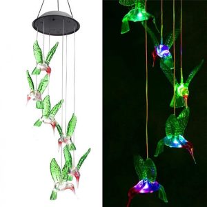 Decoratiune solara de gradina, 6 pasari