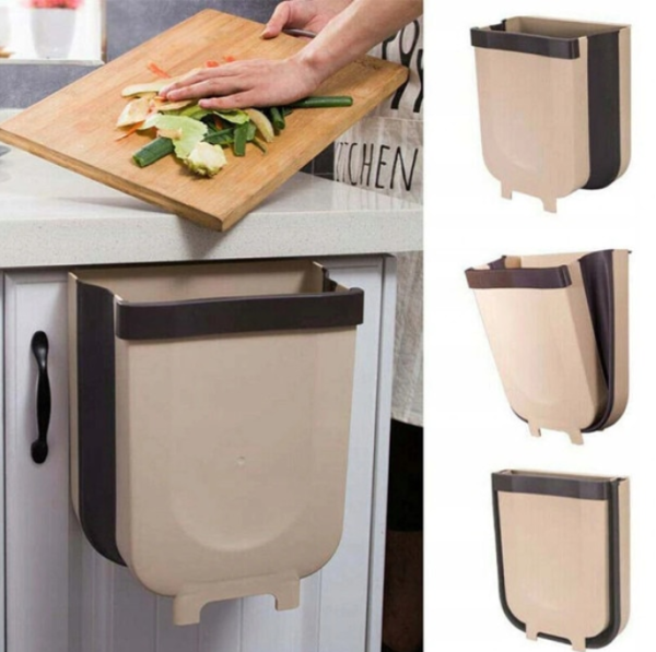 Cos de gunoi pliabil, pentru dulap, din plastic/silicon