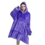 Hanorac cu maneci si gluga mov