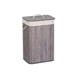 Cos de rufe din bambus, gri, 72 L