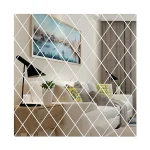 Set 32 Oglinzi Acrilice Sticker Auto-adeziv Decorativ pentru Baie Living si Bucatarie 50 x 100 cm Argintiu