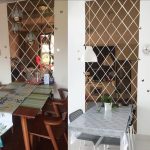 Set 32 Oglinzi Acrilice Sticker Auto-adeziv Decorativ pentru Baie Living si Bucatarie 50 x 100 cm Argintiu