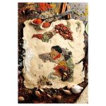 Covor Bucatarie, Design Harta Lumii Condimente 80x150